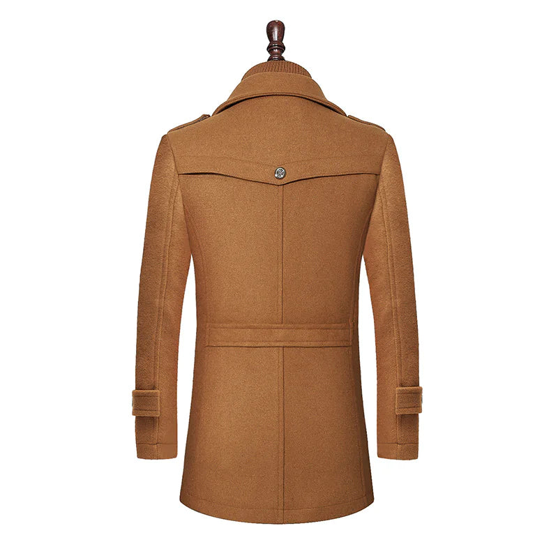 Men's Double Collar Woolen Coat - Di Supremo