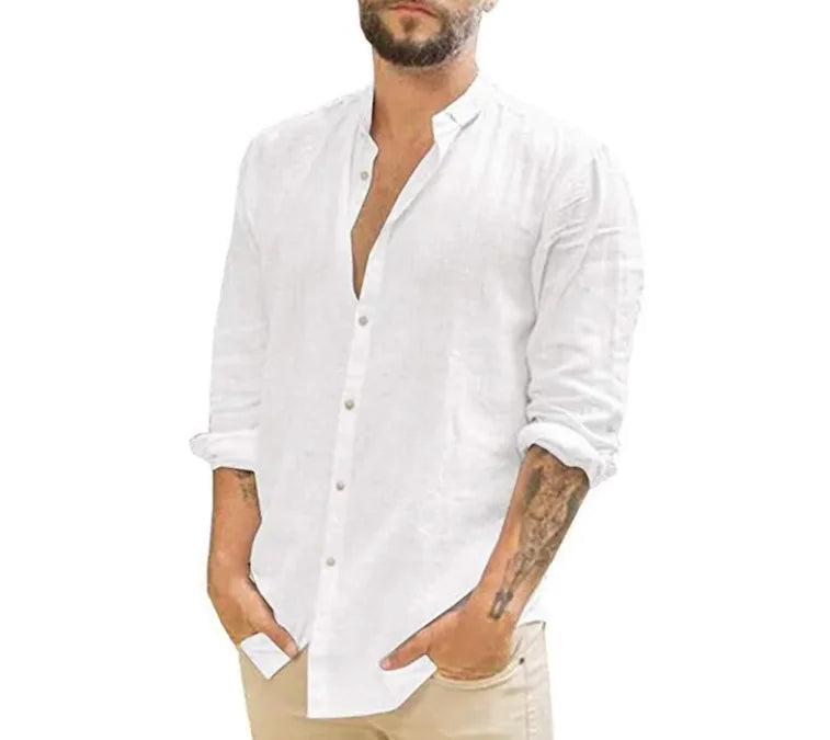 Solid Color Collar Shirt - Di Supremo