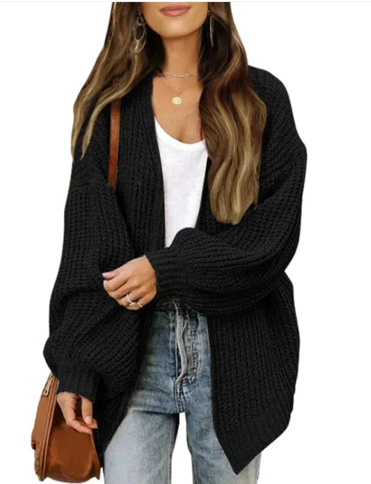 Loose Retro Sweater Coat Women's Mid-length Knitted Cardigan - Di Supremo