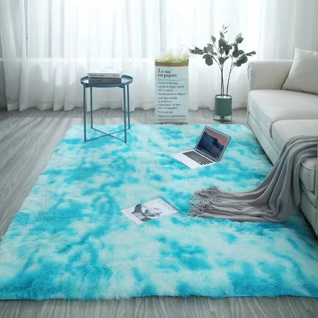 colorful shaggy soft fluffy plush carpet