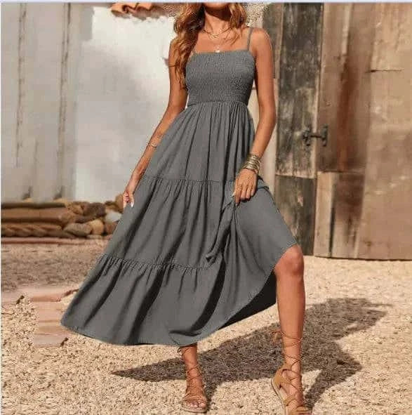 multi-layer chiffon swing dress