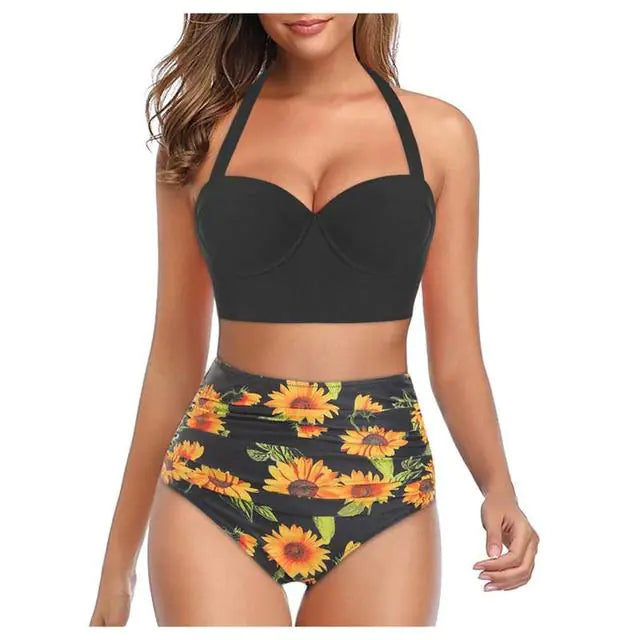 Floral High-Waist Bikini Set - Di Supremo