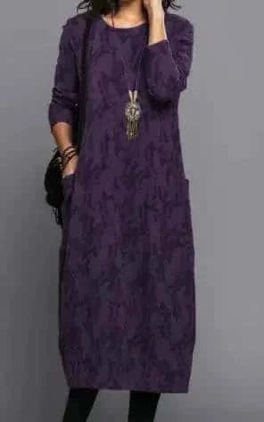 Retro Crew Neck Mid-waist A- Line Dress My Shop Saver
