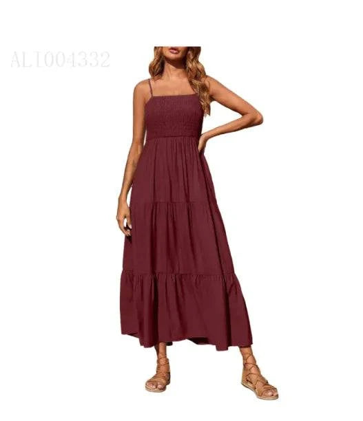 multi-layer chiffon swing dress