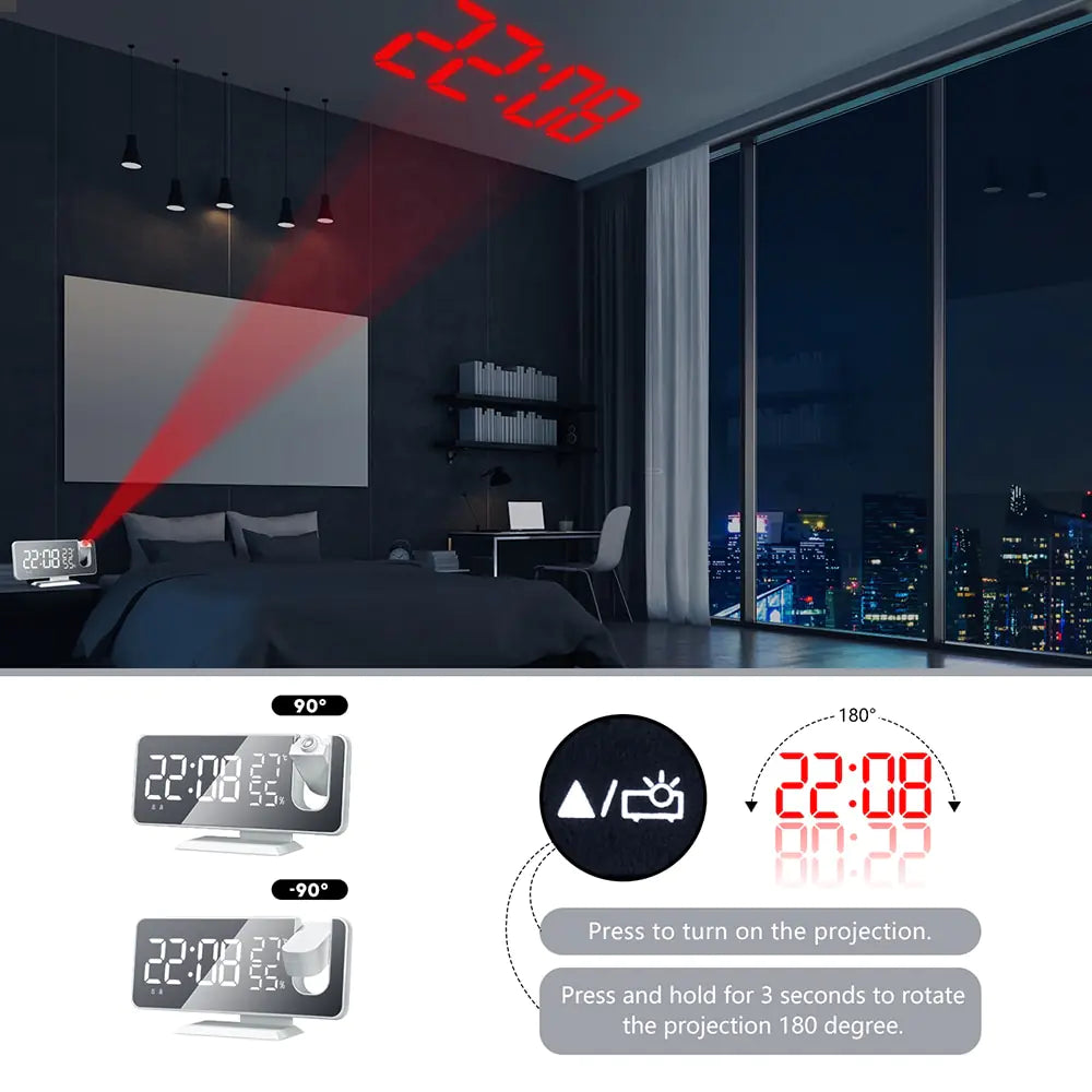 LED Digital Projection Clock - Di Supremo
