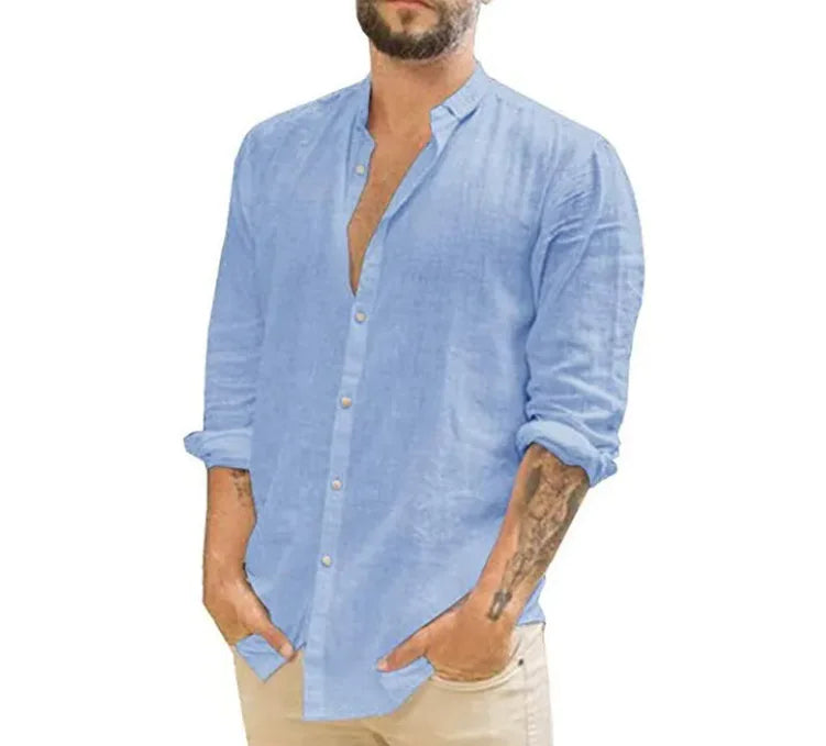Solid Color Collar Shirt - Di Supremo