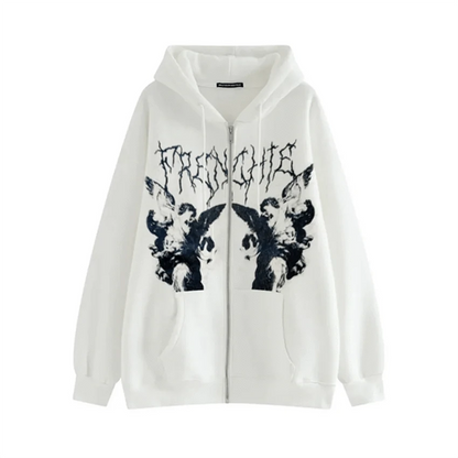 Angel Print Hooded Jacket - Di Supremo