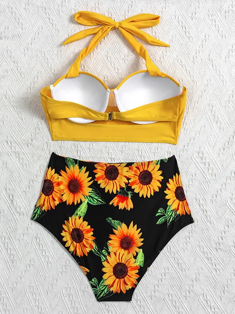 Floral High-Waist Bikini Set - Di Supremo