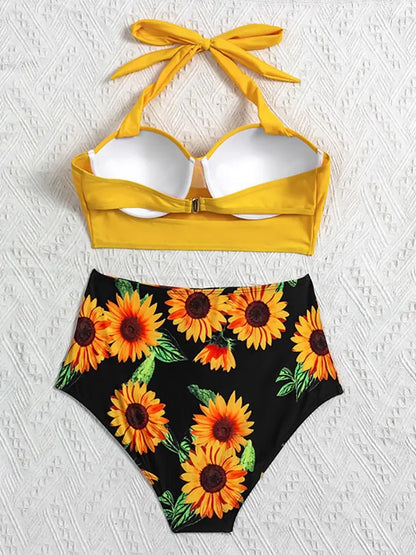 Floral High-Waist Bikini Set - Di Supremo
