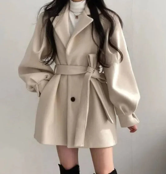 Women's Woolen Loose Wind Coat - Di Supremo