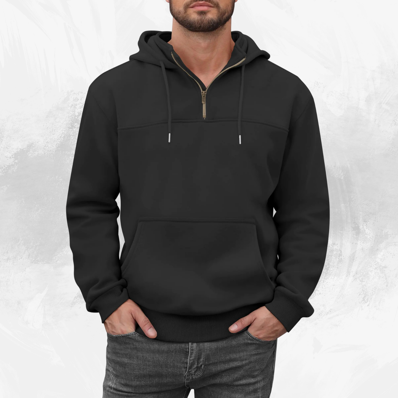 Caracilia Men's Half-Zip Fleece Hoodie - Di Supremo