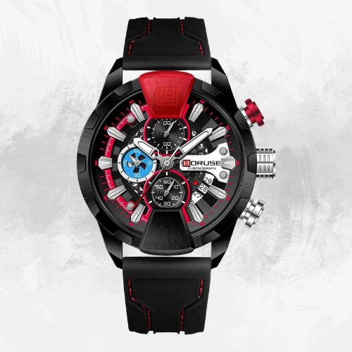 boruse luxury chronograph red watches - di supremo