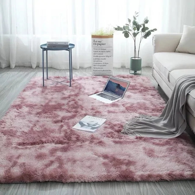 colorful shaggy soft fluffy plush carpet