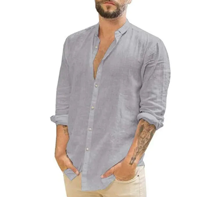 Solid Color Collar Shirt - Di Supremo