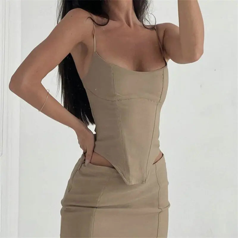 Sexy Two Piece Set Skirt and Corset - Di Supremo