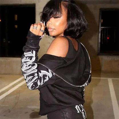 Angel Print Hooded Jacket - Di Supremo