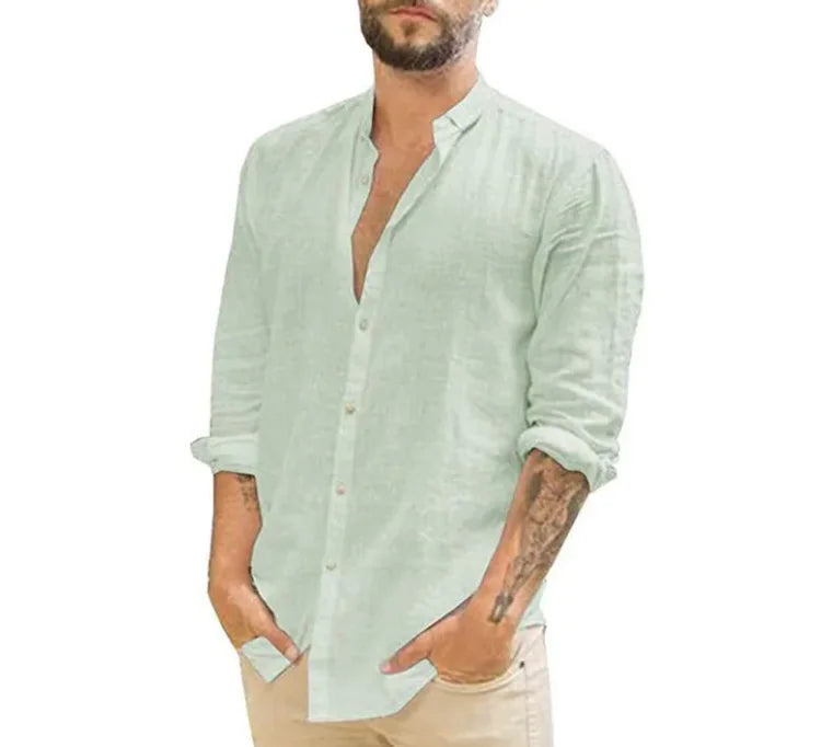 Solid Color Collar Shirt - Di Supremo