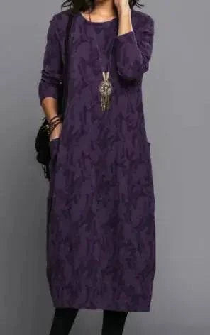 Retro Crew Neck Mid-waist A- Line Dress My Shop Saver