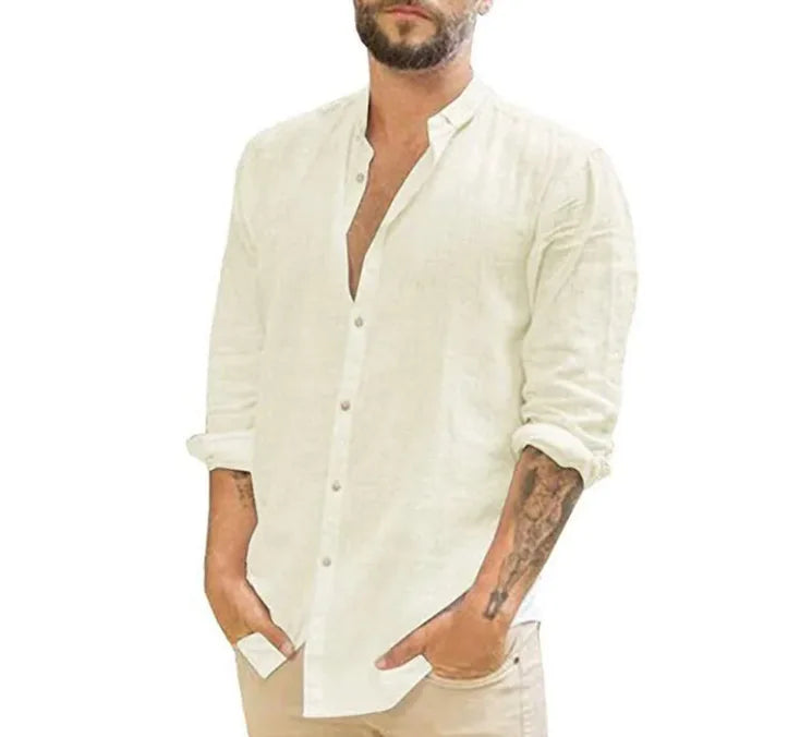 Solid Color Collar Shirt - Di Supremo