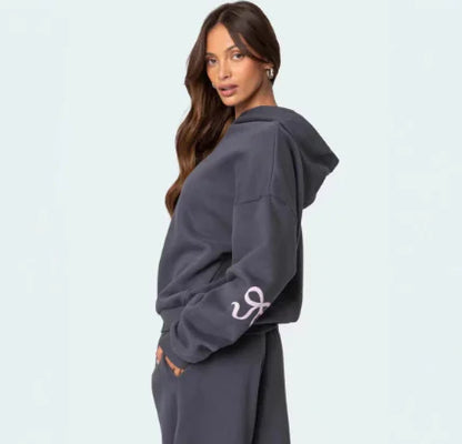 Women's Outdoor Sports And Casual Loose Bow Printed Sweater - Di Supremo