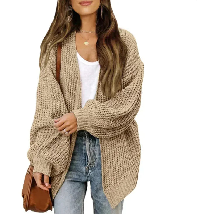 Loose Retro Sweater Coat Women's Mid-length Knitted Cardigan - Di Supremo