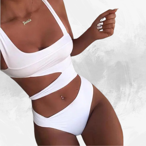 Cut-Out One Shoulder High-Waist Bikini Set - Di Supremo
