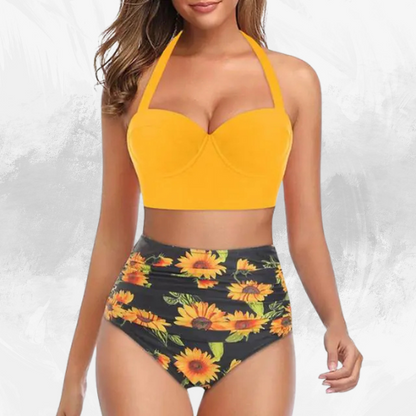 Floral High-Waist Bikini Set - Di Supremo