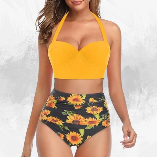 Floral High-Waist Bikini Set - Di Supremo