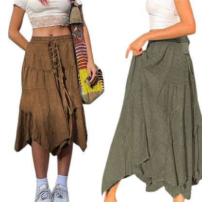 Washed Cotton Pleated Skirt - Di Supremo