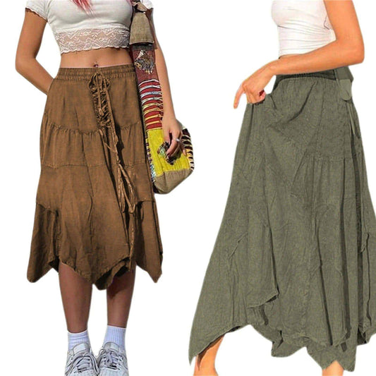 Washed Cotton Pleated Skirt - Di Supremo