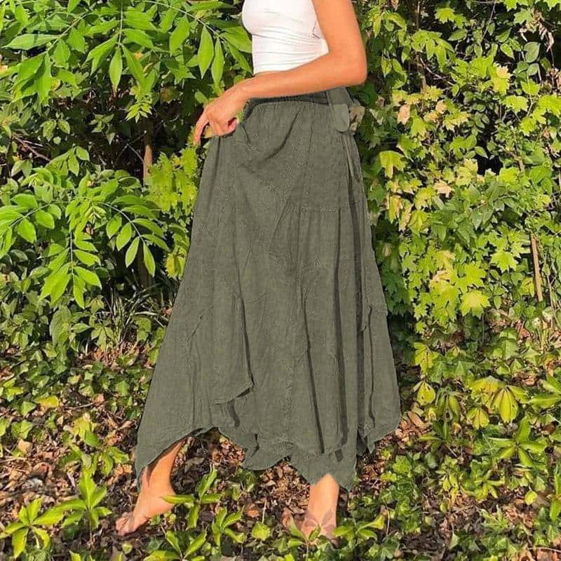 Washed Cotton Pleated Skirt - Di Supremo