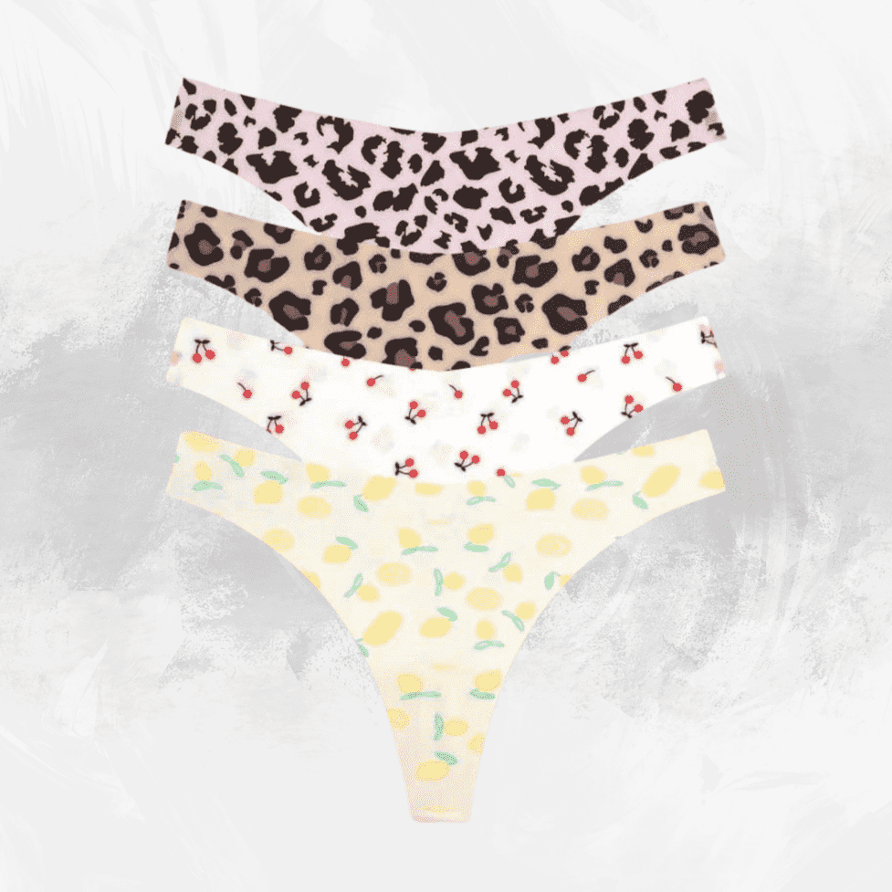 4 Pcs Leopard Print Seamless Thongs - Di Supremo