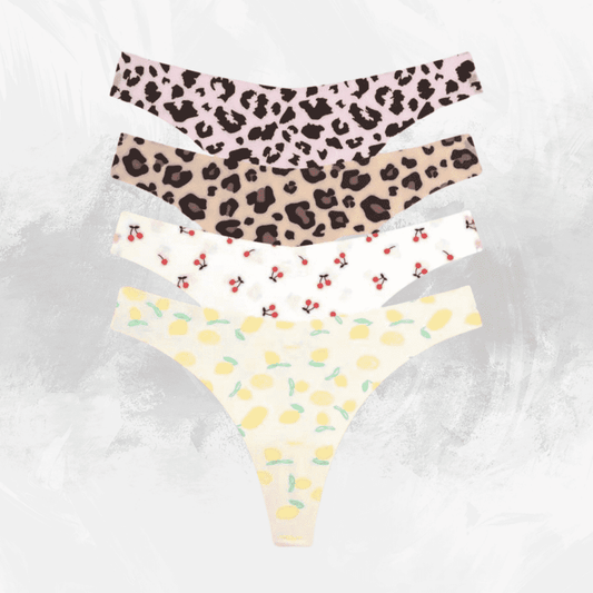 4 Pcs Leopard Print Seamless Thongs - Di Supremo