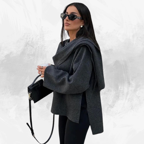 Elegant Knitted Cape Coat - Di Supremo