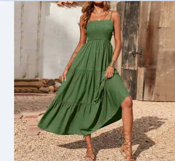 multi-layer chiffon swing dress