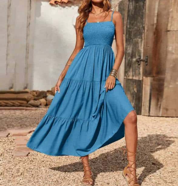 multi-layer chiffon swing dress