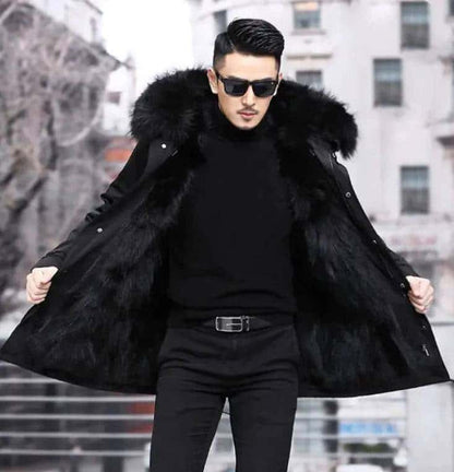 Fur Coat Faux Mink Velvet Medium Length Fur Coat - Di Supremo