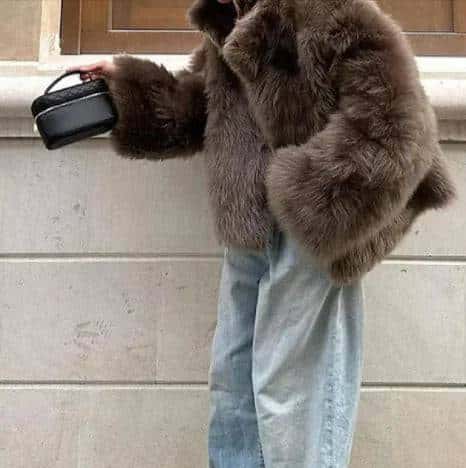 Chic Plush Fur Coat - Di Supremo