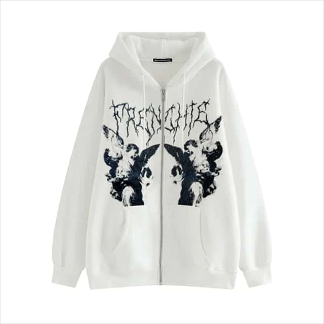 Angel Print Hooded Jacket - Di Supremo