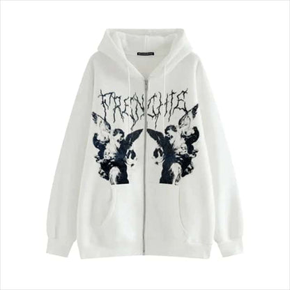 Angel Print Hooded Jacket - Di Supremo