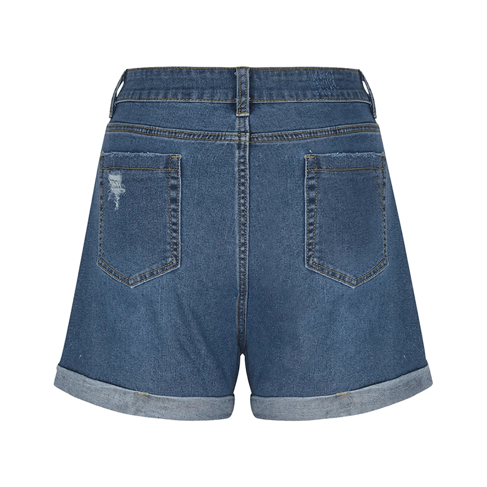 High-Waist Distressed Jean Shorts - Di Supremo