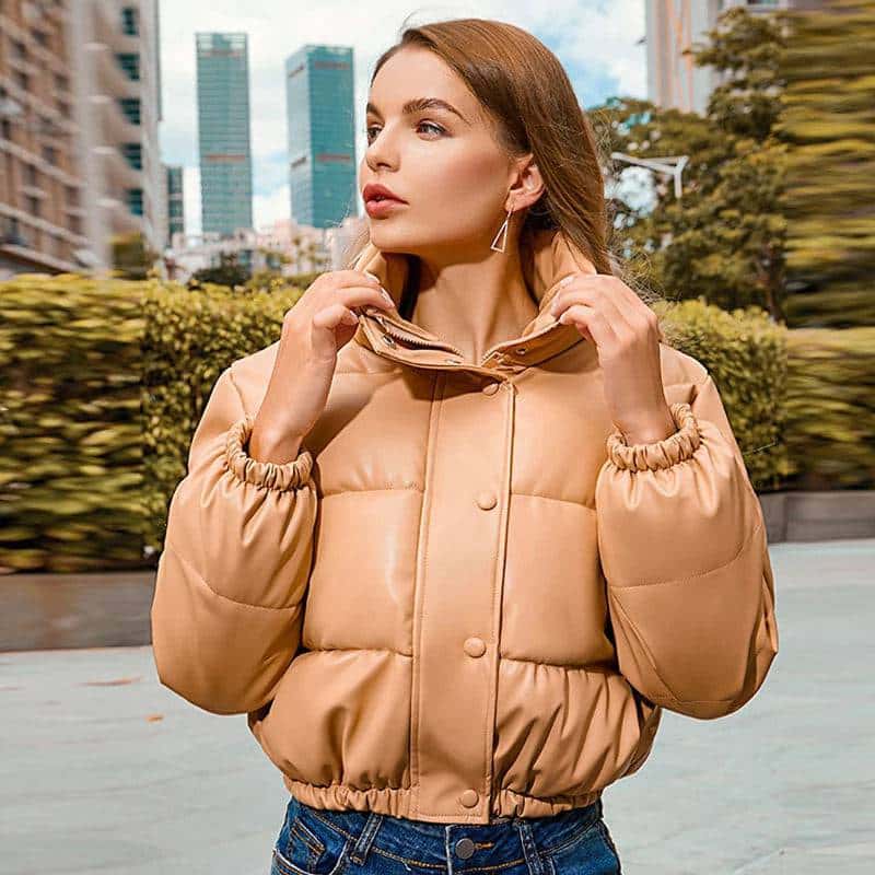 Women Winter Thick PU Leather Coats - Di Supremo