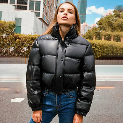 Women Winter Thick PU Leather Coats - Di Supremo