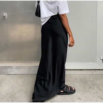 Women's Satin Drape Fishtail Long Skirt - Di Supremo
