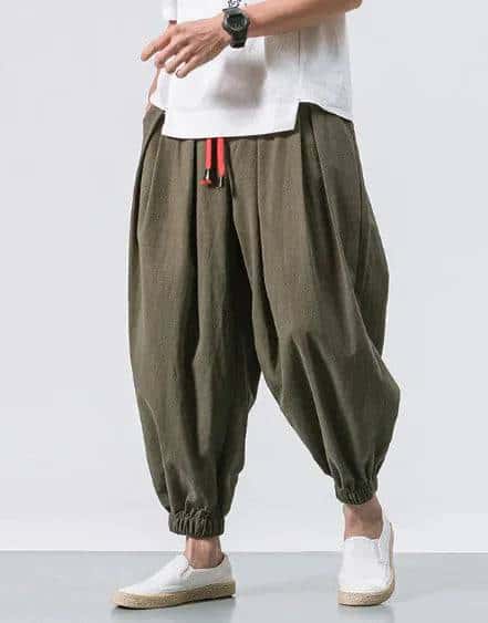 Men's Loose Cotton Linen Wide-Leg Pants - Di Supremo