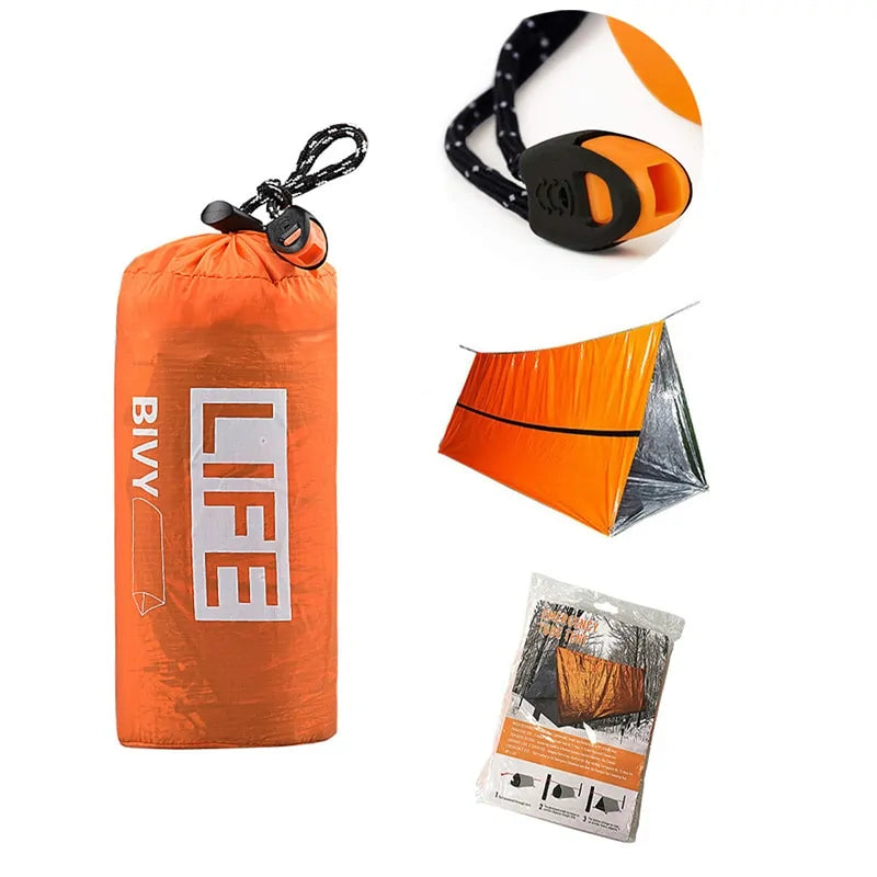 survival tube emergency tent with whistle - di supremo