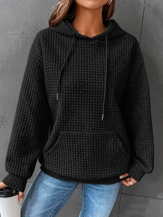women's loose casual solid color long-sleeved sweater - di supremo