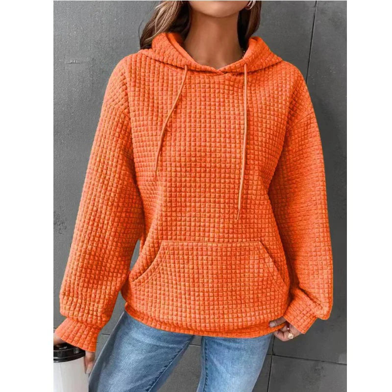 women's loose casual solid color long-sleeved sweater - di supremo