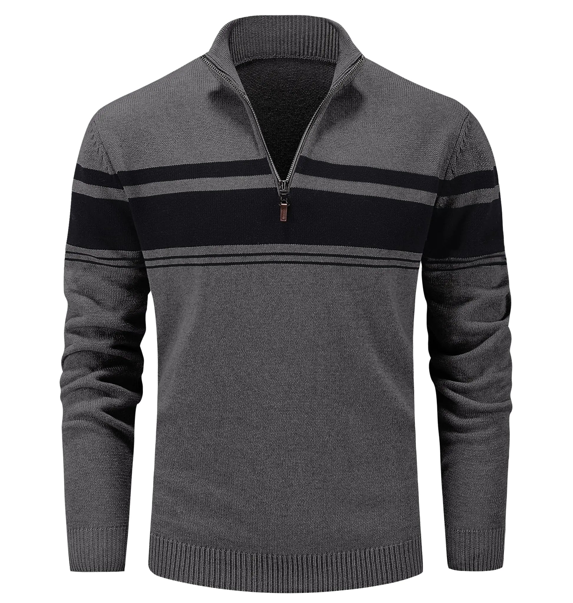 MAGCOMSEN Basic Thermal Sweater Men Sweaters Fashion Long Sleeve Light Sweater Casual Men Turtleneck Shirts Slim Fit Sweaters Winter Thermal Sweater for Men Dark Grey - Di Supremo