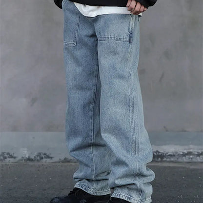 Vintage Wide Leg Jeans for Men - Loose Straight Fit - Di Supremo